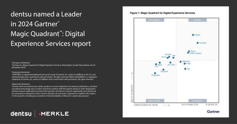 Dentsu Named a Leader in Gartner® Magic Quadrant™ in Inaugural Report for Digital Experience Services 